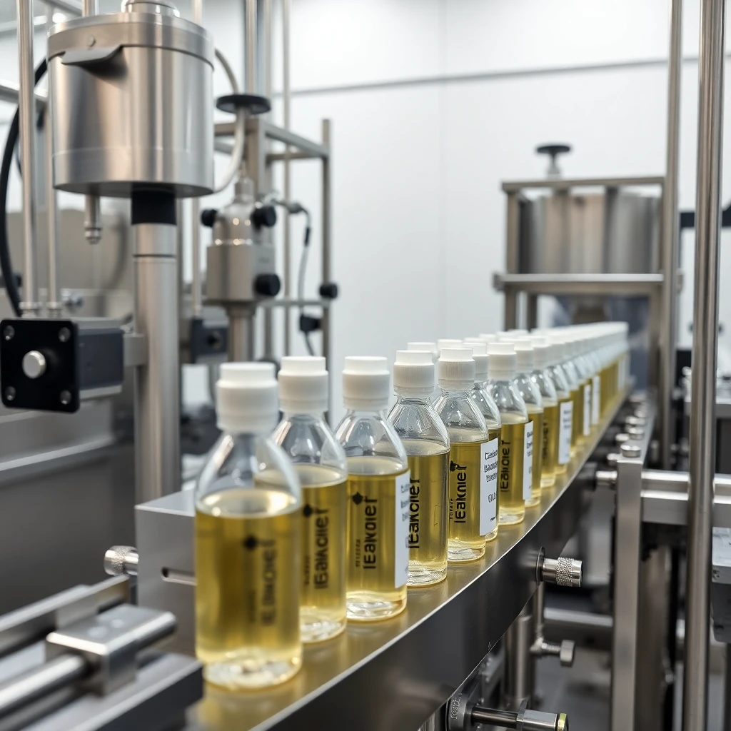 Automatic liquid bottle filling machine for bottle filling guide